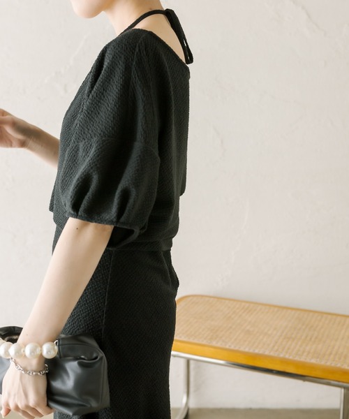 COLLAGE GALLARDAGALANTE(コラージュガリャルダガランテ)の「【OT】ホルターネックセットワンピース/マルチウェイ/2点セットアイテム(ワンピース・レディース・ブラック/ブラウン/ブルー・FREE)」の12枚目の写真