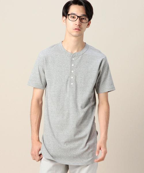 MONKEY TIME（モンキータイム）の「＜monkey time＞ 30フライス ロング ヘンリーネック Tシャツ◆（Tシャツ/カットソー・メンズ・ホワイト/グレー・SMALL/MEDIUM/LARGE）」の2枚目の写真