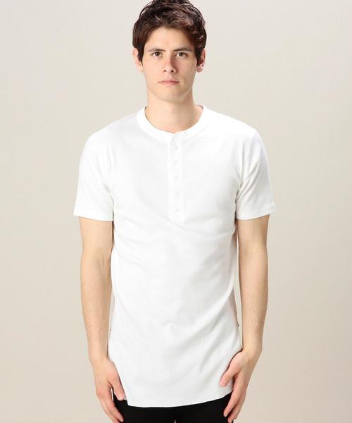 MONKEY TIME（モンキータイム）の「＜monkey time＞ 30フライス ロング ヘンリーネック Tシャツ◆（Tシャツ/カットソー・メンズ・ホワイト/グレー・SMALL/MEDIUM/LARGE）」の7枚目の写真