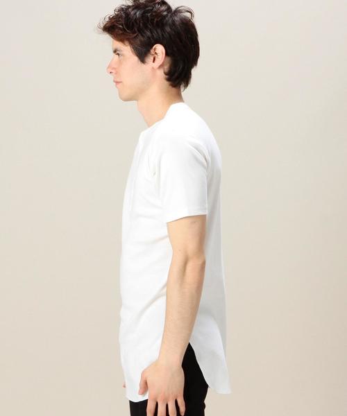 MONKEY TIME（モンキータイム）の「＜monkey time＞ 30フライス ロング ヘンリーネック Tシャツ◆（Tシャツ/カットソー・メンズ・ホワイト/グレー・SMALL/MEDIUM/LARGE）」の8枚目の写真