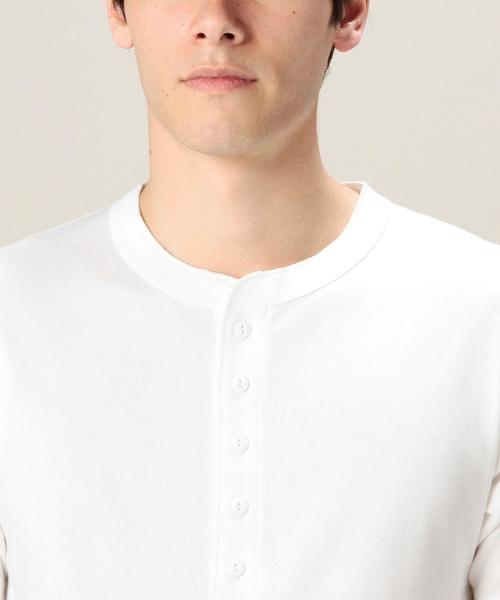 MONKEY TIME（モンキータイム）の「＜monkey time＞ 30フライス ロング ヘンリーネック Tシャツ◆（Tシャツ/カットソー・メンズ・ホワイト/グレー・SMALL/MEDIUM/LARGE）」の10枚目の写真