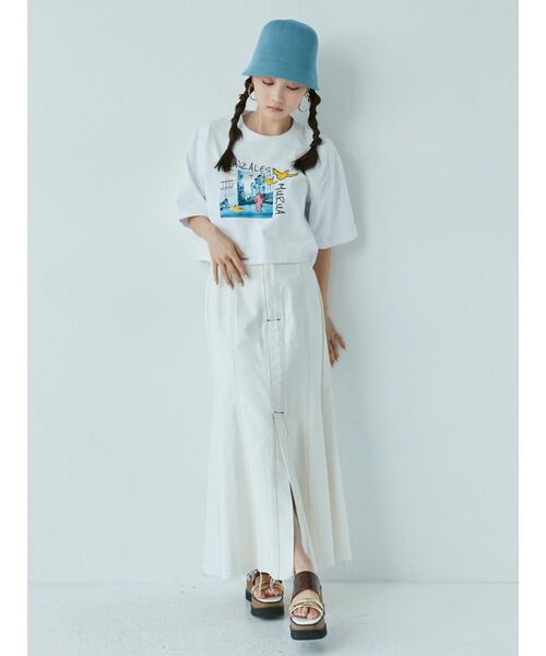 Mark Gonzales（マーク・ゴンザレス）の「MURUA×(What it isNt)ART BY MARK GONZALES フロントフォトTシャツ（Tシャツ/カットソー・レディース・ホワイト/ダークグレー・FREE）」の11枚目の写真
