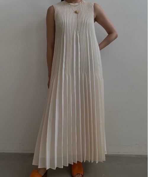 M 完売色 新品 SPUN ORGANDY PLEATS DRESS AMERI | angeloawards.com