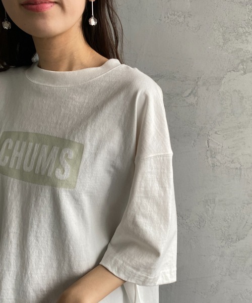 CHUMS（チャムス）の「[CHUMS/チャムス] ヘビーウェイト チャムスロゴプリントTシャツ（Tシャツ/カットソー・レディース・ホワイト/ブラック/グレイッシュベージュ・M/L/XL）」の5枚目の写真