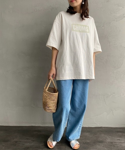 CHUMS（チャムス）の「[CHUMS/チャムス] ヘビーウェイト チャムスロゴプリントTシャツ（Tシャツ/カットソー・レディース・ホワイト/ブラック/グレイッシュベージュ・M/L/XL）」の12枚目の写真