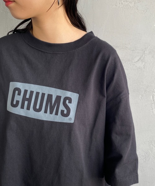 CHUMS（チャムス）の「[CHUMS/チャムス] ヘビーウェイト チャムスロゴプリントTシャツ（Tシャツ/カットソー・レディース・ホワイト/ブラック/グレイッシュベージュ・M/L/XL）」の8枚目の写真