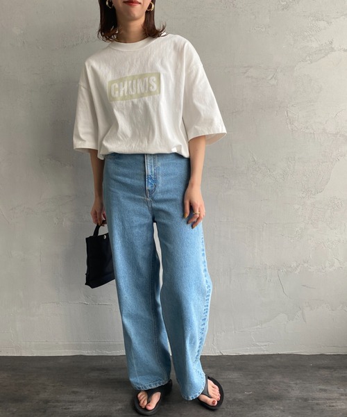 CHUMS（チャムス）の「[CHUMS/チャムス] ヘビーウェイト チャムスロゴプリントTシャツ（Tシャツ/カットソー・レディース・ホワイト/ブラック/グレイッシュベージュ・M/L/XL）」の11枚目の写真