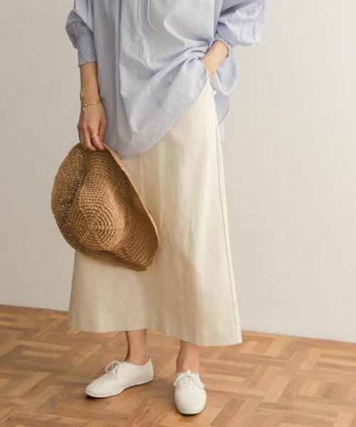 URBAN RESEARCH DOORS（アーバンリサーチドアーズ）の「コットンリネングルカスカート（スカート・レディース・ナチュラル/ベージュ・SMALL/MEDIUM）」の8枚目の写真