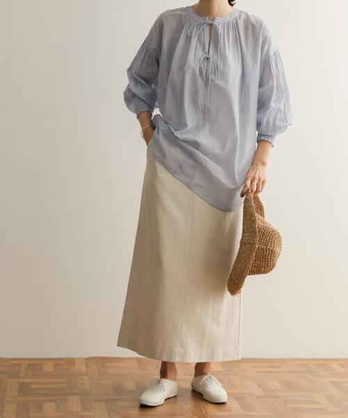 URBAN RESEARCH DOORS（アーバンリサーチドアーズ）の「コットンリネングルカスカート（スカート・レディース・ナチュラル/ベージュ・SMALL/MEDIUM）」の12枚目の写真