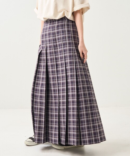 FREAK'S STORE（フリークスストア）の「サマーチェックプリーツスカート（スカート・レディース・ネイビー/イエロー/グリーン・ﾌﾘ-）」の12枚目の写真