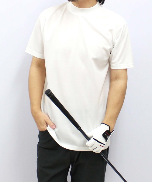 SHISKY（シスキー）の「【GOLF】ゴルフウェア　モックネックT（Tシャツ/カットソー・メンズ・チャコール/ブラック/オフホワイト・M/L/XL）」の2枚目の写真