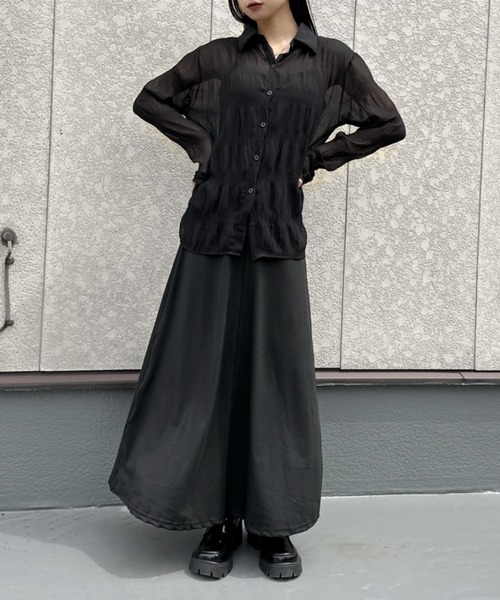 LVEU.(ラブユ.)の「【ZOZOTOWN限定】Shirring sheer shirt / シャーリングシアーシャツ(シャツ/ブラウス・レディース・ブラック/アイボリー・FREE)」の14枚目の写真