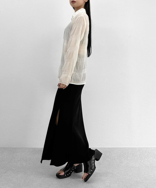 LVEU.(ラブユ.)の「【ZOZOTOWN限定】Shirring sheer shirt / シャーリングシアーシャツ(シャツ/ブラウス・レディース・ブラック/アイボリー・FREE)」の15枚目の写真