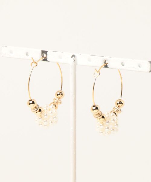 tone(トーン)の「【Astyle】ボールパールフープピアス(MA)(ピアス(両耳用)・レディース・ゴールド・FREE)」の3枚目の写真