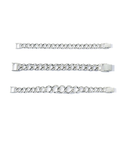 LINK CHAIN GRADATION SILVER BRACELET / リンク チェーン