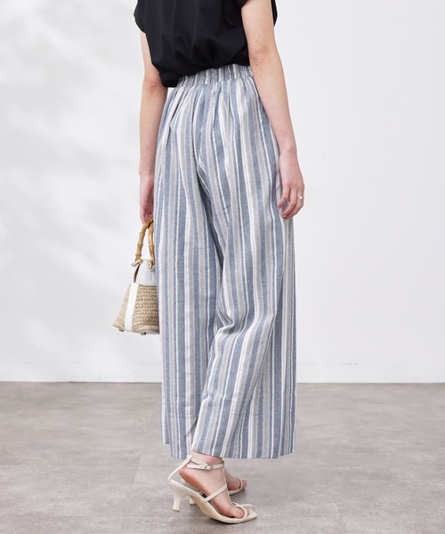Chez toi（シェトワ）の「Wボタンマルチストライプリネンパンツ（その他パンツ・レディース・ネイビー/グレー/ベージュ・FREE）」の18枚目の写真