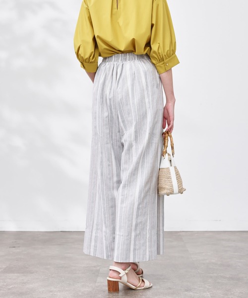 Chez toi（シェトワ）の「Wボタンマルチストライプリネンパンツ（その他パンツ・レディース・ネイビー/グレー/ベージュ・FREE）」の21枚目の写真