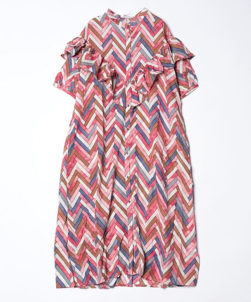 sandy（サンディー）の「【sandy】プリントヨークフリルワンピース（ワンピース・レディース・オレンジ/グリーン/レッド・FREE）」の3枚目の写真