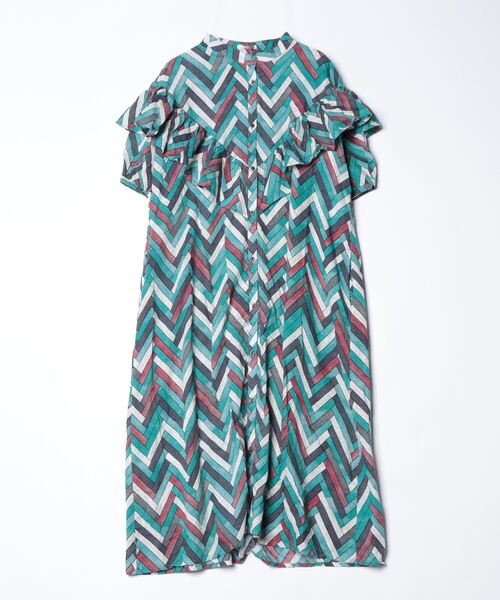 sandy（サンディー）の「【sandy】プリントヨークフリルワンピース（ワンピース・レディース・オレンジ/グリーン/レッド・FREE）」の2枚目の写真