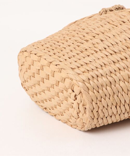 SVEC（シュベック）の「ドット柄×雑材 かごバッグ（かごバッグ・レディース・ベージュ/ホワイト・FREE）」の4枚目の写真