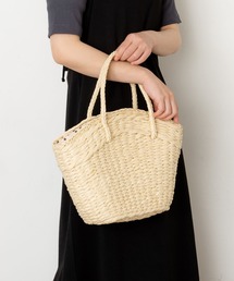 SVEC | ドット柄×雑材 かごバッグ(かごバッグ)