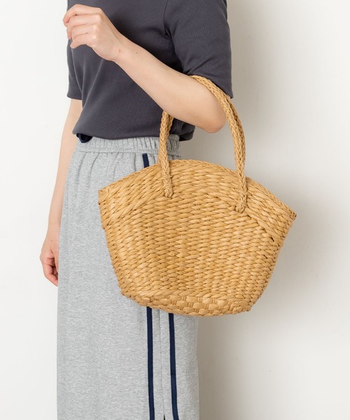 SVEC（シュベック）の「ドット柄×雑材 かごバッグ（かごバッグ・レディース・ベージュ/ホワイト・FREE）」の22枚目の写真