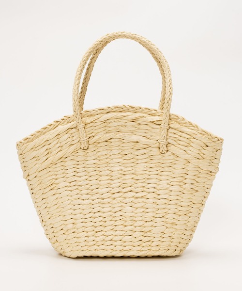 SVEC（シュベック）の「ドット柄×雑材 かごバッグ（かごバッグ・レディース・ベージュ/ホワイト・FREE）」の7枚目の写真