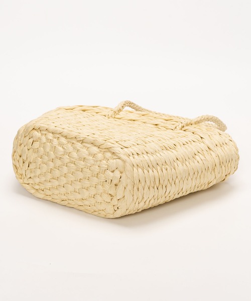 SVEC（シュベック）の「ドット柄×雑材 かごバッグ（かごバッグ・レディース・ベージュ/ホワイト・FREE）」の11枚目の写真