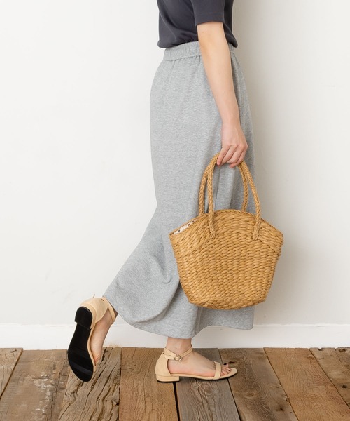 SVEC（シュベック）の「ドット柄×雑材 かごバッグ（かごバッグ・レディース・ベージュ/ホワイト・FREE）」の19枚目の写真