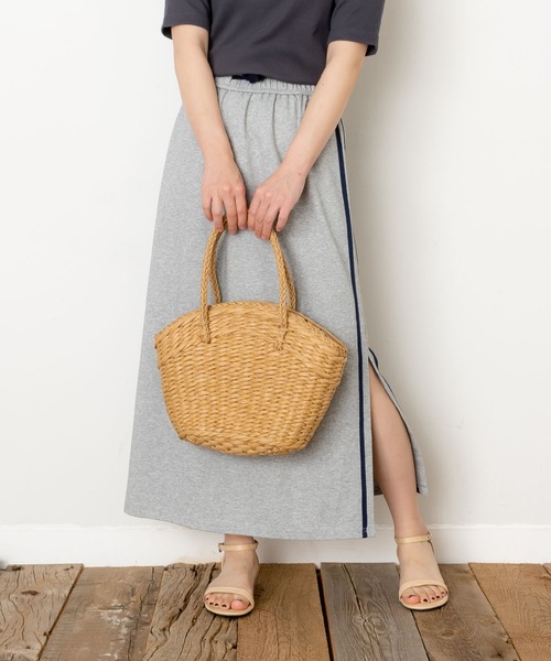 SVEC（シュベック）の「ドット柄×雑材 かごバッグ（かごバッグ・レディース・ベージュ/ホワイト・FREE）」の20枚目の写真