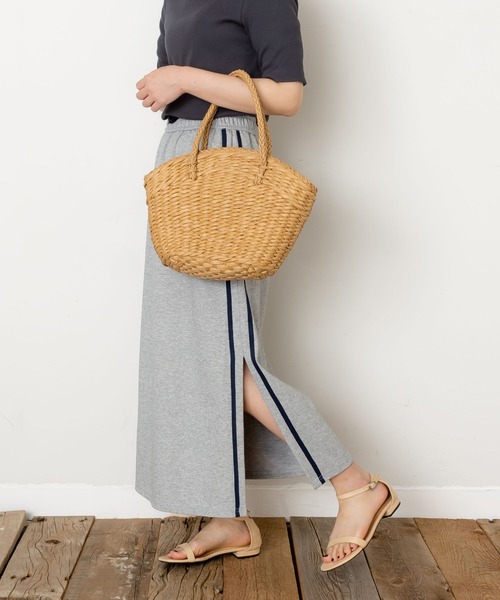 SVEC（シュベック）の「ドット柄×雑材 かごバッグ（かごバッグ・レディース・ベージュ/ホワイト・FREE）」の18枚目の写真