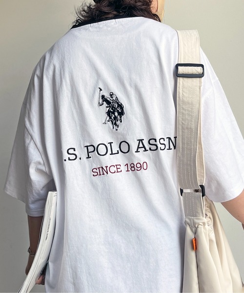 U.S. POLO ASSN.（ユーエスポロアッスン）の「バック刺繍T（Tシャツ/カットソー・メンズ・グリーン/ブラック/ホワイト/ホワイト系その他・MEDIUM/LARGE）」の8枚目の写真