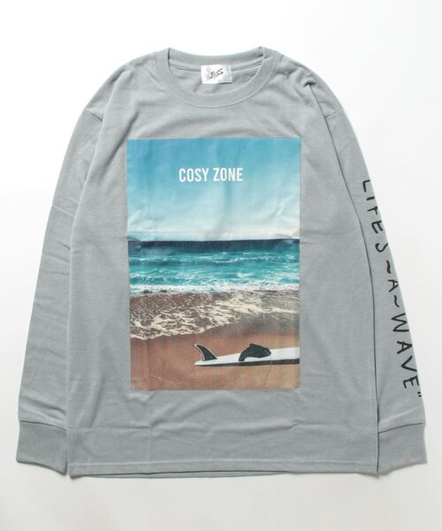 B.I.D.(ビーアイディー)の「《Bl》サーフプリント長袖Tシャツ 天竺(Tシャツ/カットソー・レディース・ホワイト/ブラック/グレー/グリーン・MEDIUM/LARGE)」の3枚目の写真