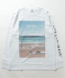 《Bl》サーフプリント長袖Tシャツ 天竺