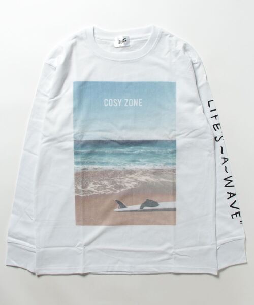 B.I.D.(ビーアイディー)の「《Bl》サーフプリント長袖Tシャツ 天竺(Tシャツ/カットソー・レディース・ホワイト/ブラック/グレー/グリーン・MEDIUM/LARGE)」の2枚目の写真