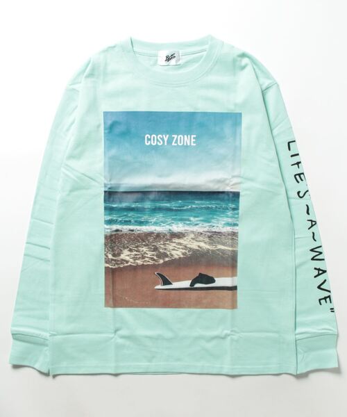 B.I.D.(ビーアイディー)の「《Bl》サーフプリント長袖Tシャツ 天竺(Tシャツ/カットソー・レディース・ホワイト/ブラック/グレー/グリーン・MEDIUM/LARGE)」の4枚目の写真