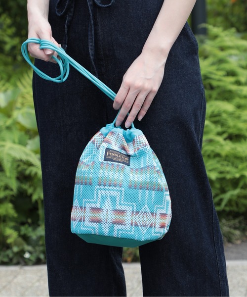 PENDLETON(ペンドルトン)の「【PENDLETON】MESH DRAWPOUCH メッシュポーチショルダーバッグ(ショルダーバッグ・レディース・ベージュ/オフホワイト/ターコイズブルー・FREE)」の12枚目の写真