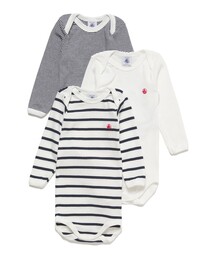 PETIT BATEAU（プチバトー）の「長袖ボディ３枚組（ロンパース・キッズ）」
