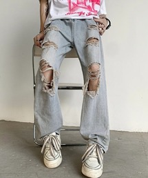 MGV | ダメージブルーデニム(デニムパンツ)