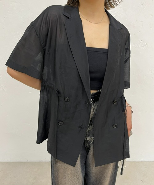 WHO'S WHO gallery(フーズフーギャラリー)の「シアードロストジャケット(テーラードジャケット・レディース・ブラック/ベージュ/ブラウン・FREE)」の4枚目の写真