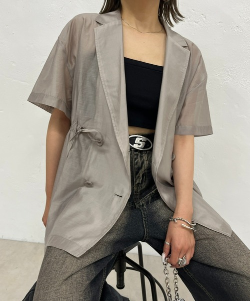 WHO'S WHO gallery(フーズフーギャラリー)の「シアードロストジャケット(テーラードジャケット・レディース・ブラック/ベージュ/ブラウン・FREE)」の12枚目の写真