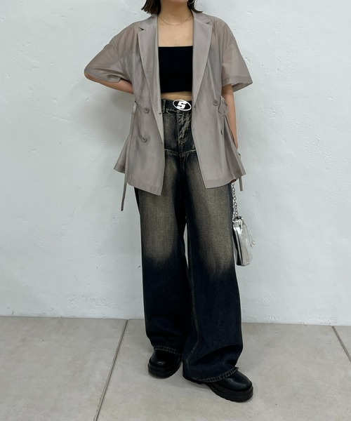 WHO'S WHO gallery(フーズフーギャラリー)の「シアードロストジャケット(テーラードジャケット・レディース・ブラック/ベージュ/ブラウン・FREE)」の16枚目の写真