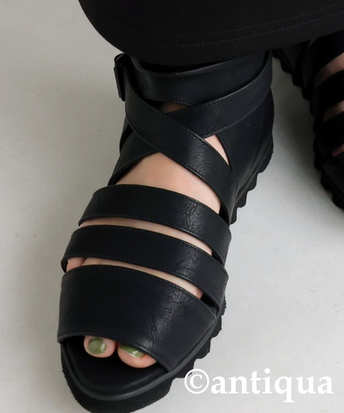 antiqua(アンティカ)の「フェイクレザーブーツサンダル(サンダル・レディース・ブラック・LL/S/M/L)」の13枚目の写真
