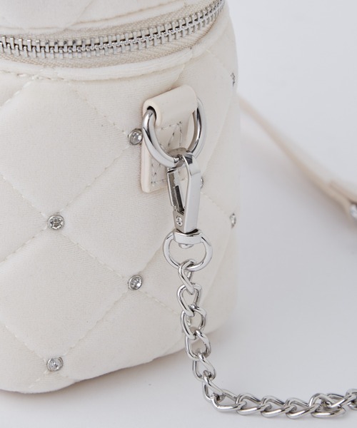 one after another NICE CLAUP（ワンアフターアナザーナイスクラップ）の「ベロアキルティングバニティーショルダー（ショルダーバッグ・レディース・ピンク/ブラック/アイボリー・FREE）」の12枚目の写真