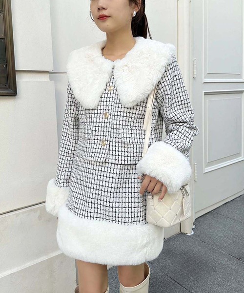 one after another NICE CLAUP（ワンアフターアナザーナイスクラップ）の「ベロアキルティングバニティーショルダー（ショルダーバッグ・レディース・ピンク/ブラック/アイボリー・FREE）」の17枚目の写真