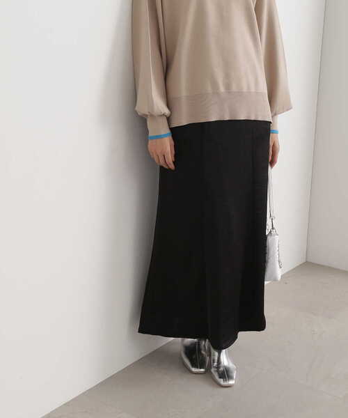 N.（N. Natural Beauty Basic）（エヌエヌナチュラルビューティーベーシック）の「クラッシュサテンスカート（スカート・レディース・ホワイト/ベージュ/ブラック・MEDIUM）」の18枚目の写真