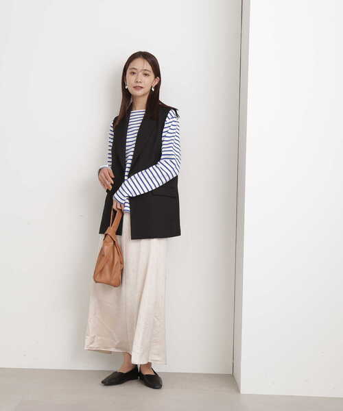 N.（N. Natural Beauty Basic）（エヌエヌナチュラルビューティーベーシック）の「クラッシュサテンスカート（スカート・レディース・ホワイト/ベージュ/ブラック・MEDIUM）」の15枚目の写真