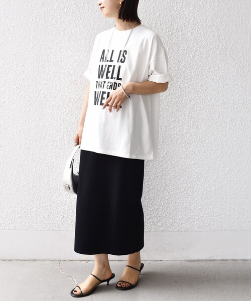 ＋81BRANCA（ハチイチブランカ）の「【SHIPS別注】81BRANCA:5分袖 ロゴ TEE 24SS（Tシャツ/カットソー・レディース・オフホワイト/ダークグレー/ベージュ/チャコールグレー・ONE SIZE）」の22枚目の写真