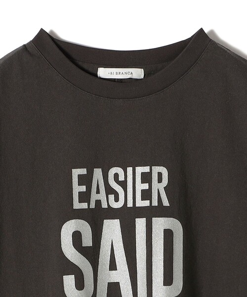 ＋81BRANCA（ハチイチブランカ）の「【SHIPS別注】81BRANCA:5分袖 ロゴ TEE 24SS（Tシャツ/カットソー・レディース・オフホワイト/ダークグレー/ベージュ/チャコールグレー・ONE SIZE）」の15枚目の写真