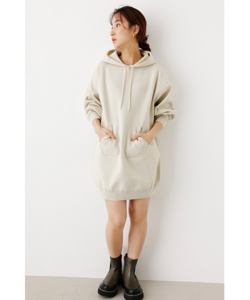 RODEO CROWNS WIDE BOWL(ロデオクラウンズワイドボウル)の「A-LIGHT KNIT パーカーワンピース(ワンピース・レディース・アイボリー/ブラック/ブルー/ピンク・FREE)」の8枚目の写真